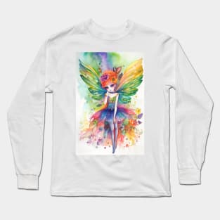 Bright Fairy in the Floral Garden Long Sleeve T-Shirt